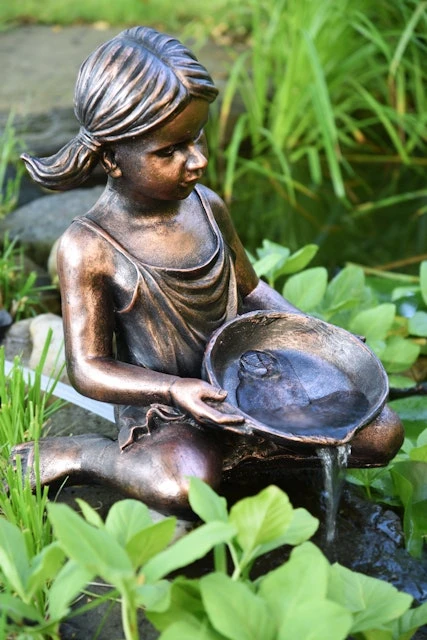 Heissner Teichfigur "Mädchen Mit Schale", 44x25x45cm 1 Heissner Teichfigur "Mädchen Mit Schale", 44x25x45cm