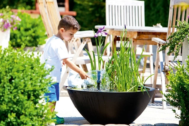 Heissner Wassergarten,55x55x30cm,rund,schwarz (015165-00)