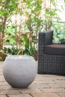 Heissner Garden Fountain "Ball LED", Granite Color, 50x50x43cm (016601-09)