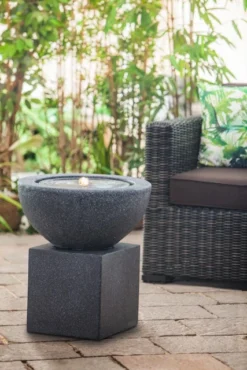 Heissner Gartenbrunnen-Sockel "Cube", Granite Color, 31x31x31cm (016611-09) -Heissner 016602 03 016611 03 stibi heissner