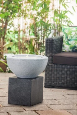 Heissner Gartenbrunnen-Sockel "Cube", Granite Color, 31x31x31cm (016611-09) -Heissner 016602 09 016611 03 stibi heissner 1