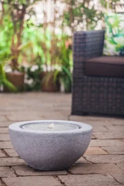 Heissner Garden Fountain "Half Ball LED", Granite Color, 50x50x25cm (016602-09)