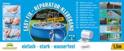 HEISSNER Reparatur-Klebeband "EASY FIX", 150cm Transparent (3000836SF) -Heissner 3000836SF anwendung pool heissner