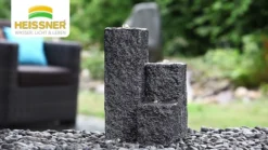 HEISSNER Fountain-Set "Neptun LED", Black Color, 59x43x15/25/40cm (016616-03) -Heissner DZZ5faBzWgQ