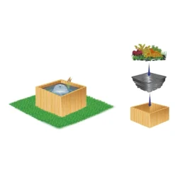 Heissner PE Fertigteich 200L (B082-00) -Heissner Illu B081 00 Pflanzkuebel mit Teichbecken 1