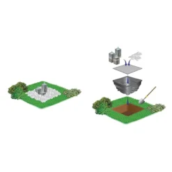 Heissner Terrassen-Becken, Quadratisch (B080-00) -Heissner Illu B081 00 Steinbrunnen mit Teichbecken