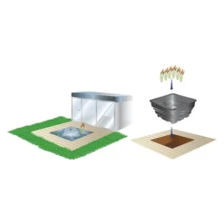 Heissner Terrassen-Becken, Quadratisch (B080-00) -Heissner Illu B081 00 Terrassenteich mit Teichbecken