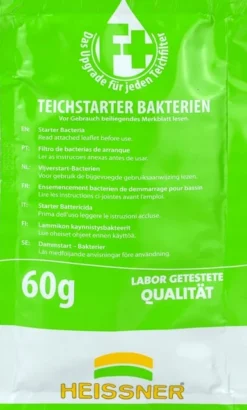Heissner Klarwasser-Filter-Leistungssteigerung (10 Beutel Im Karton) (F-PLUS) -Heissner Sachet Teichstarter Bakterien