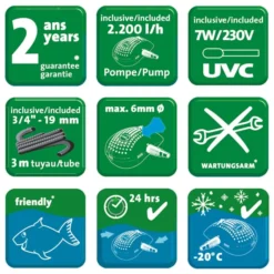 Heissner SMARTLINE Druckfilter, 7W UVC, Mit Pumpe (HLF4000-00) Ab Modell 2021 -Heissner heis icons hlf4000 2021